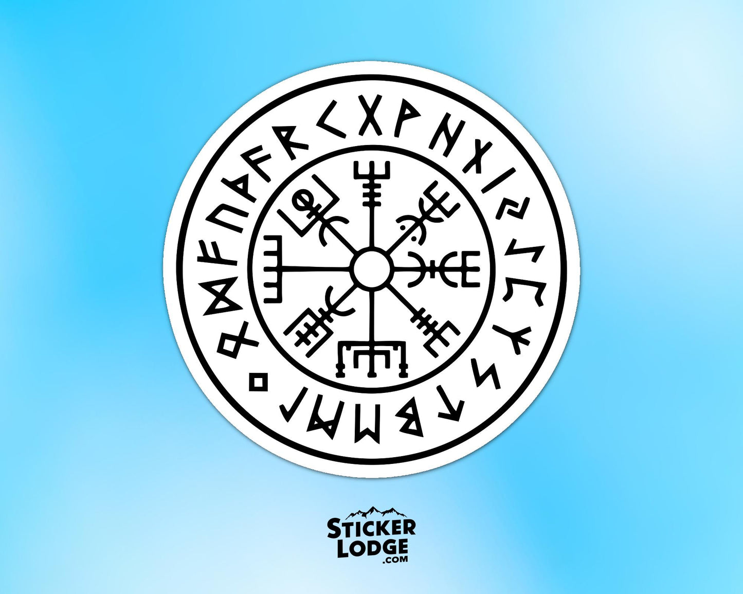 Viking Compass Vegvisir Rune Amulet Vinyl Sticker | Sticker Lodge