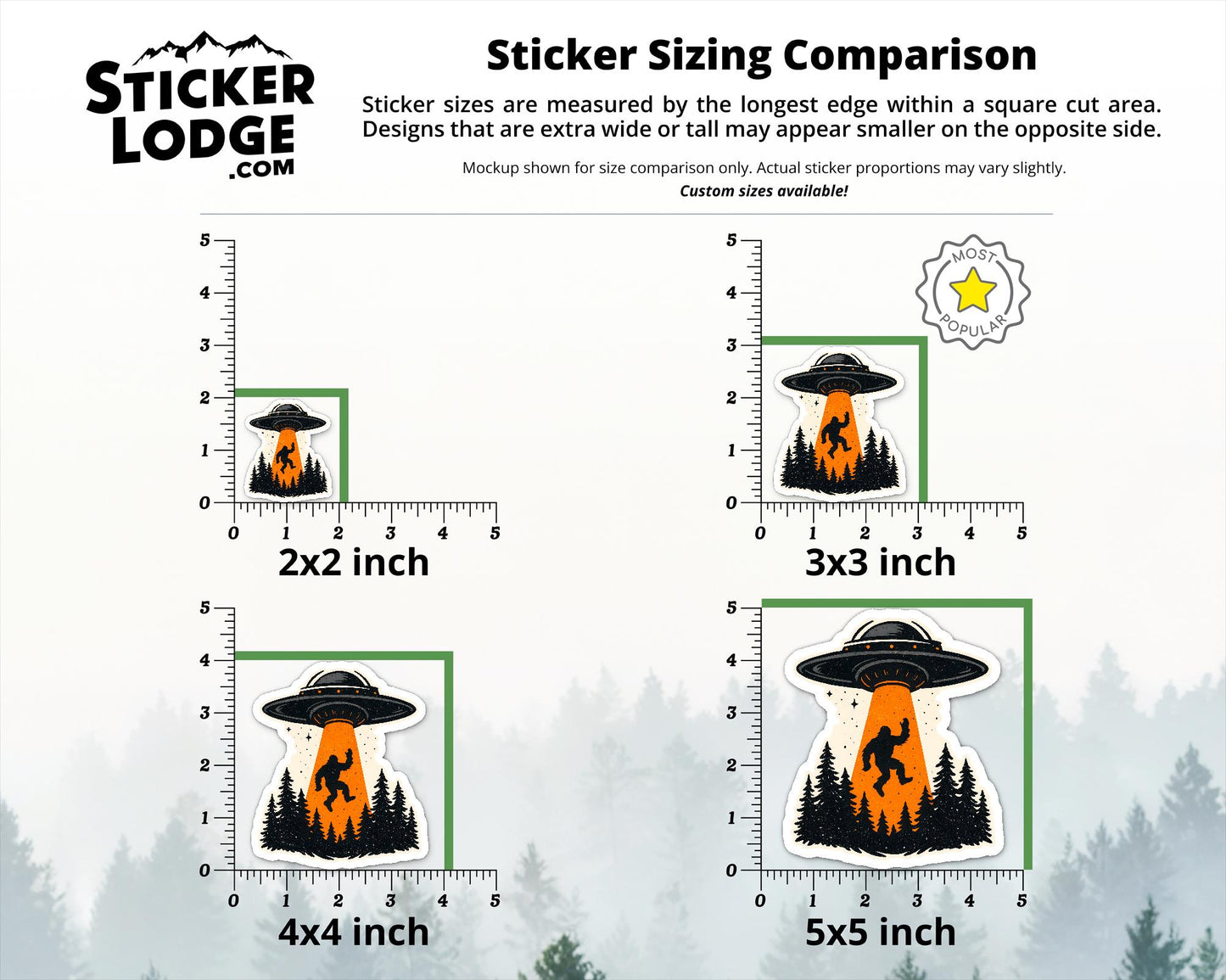 Alien UFO Bigfoot Vinyl Sticker | Sticker Lodge