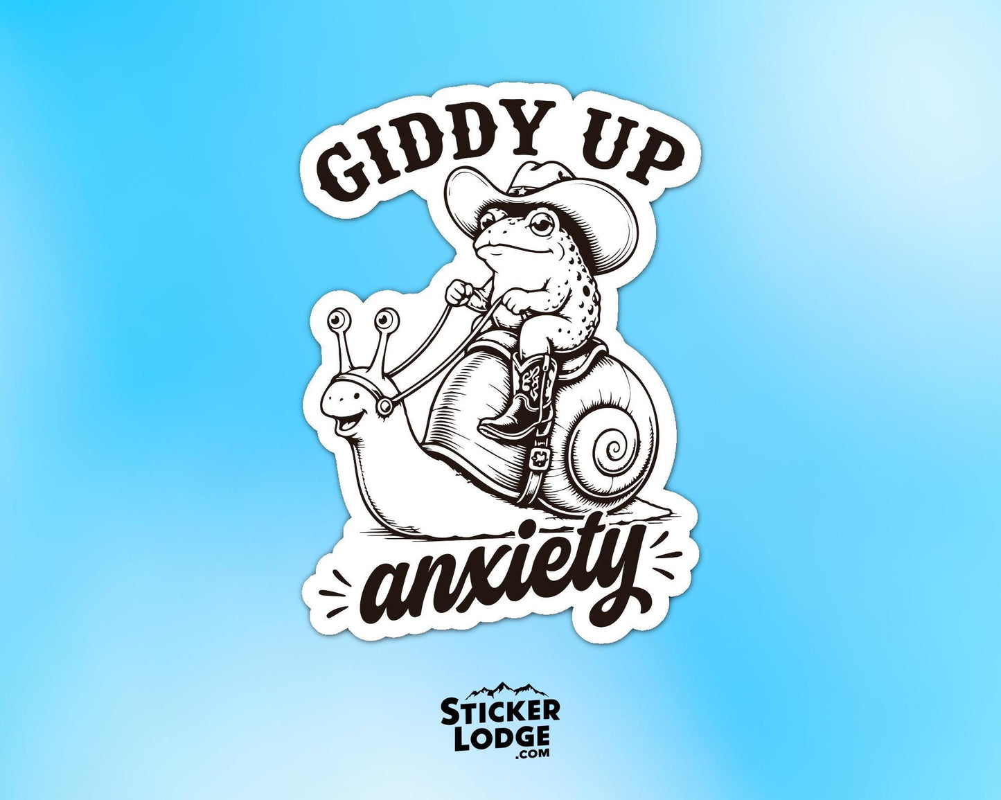 Giddy Up Anxiety Vinyl Sticker | Sticker Lodge