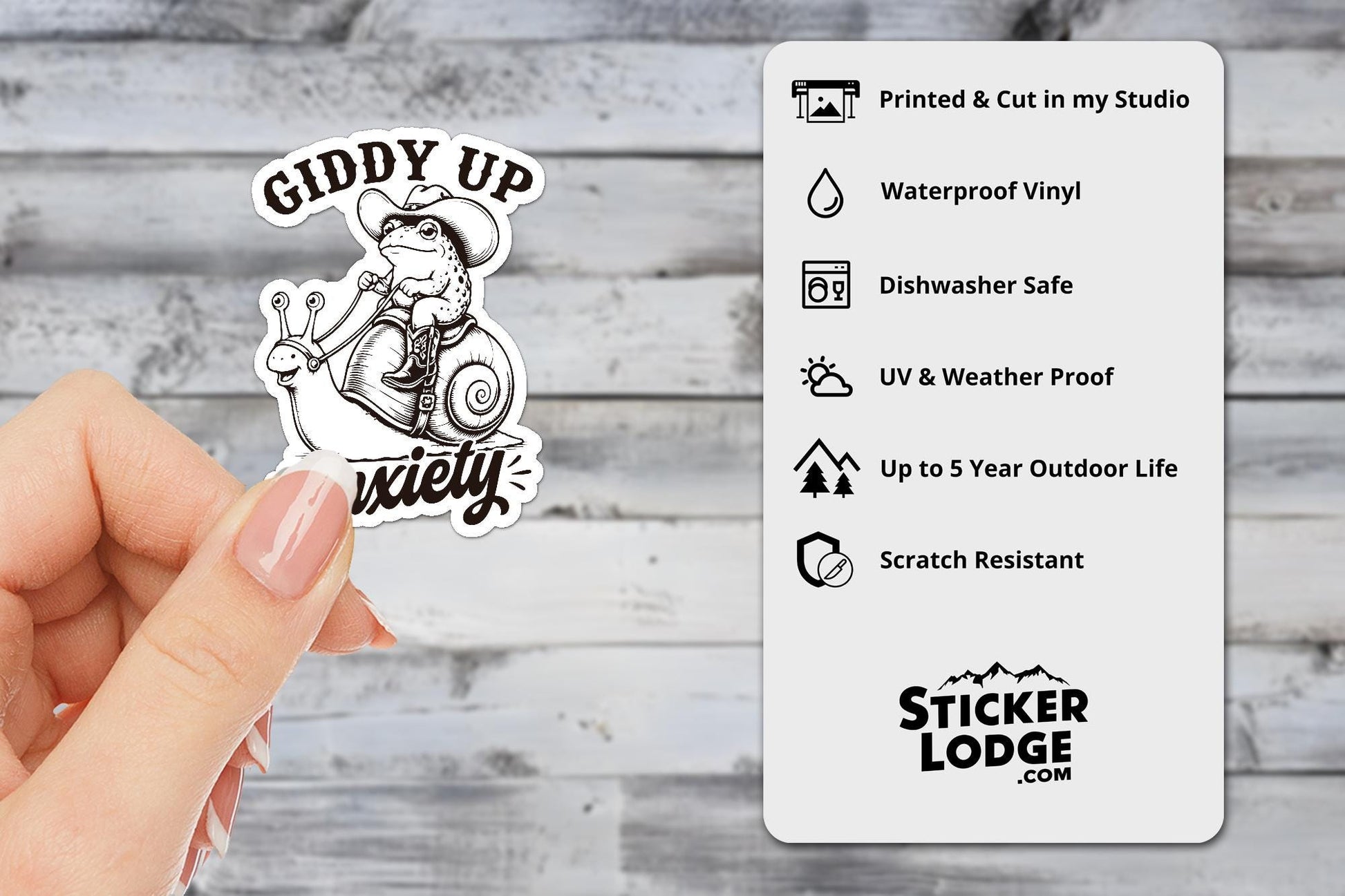 Giddy Up Anxiety Vinyl Sticker | Sticker Lodge