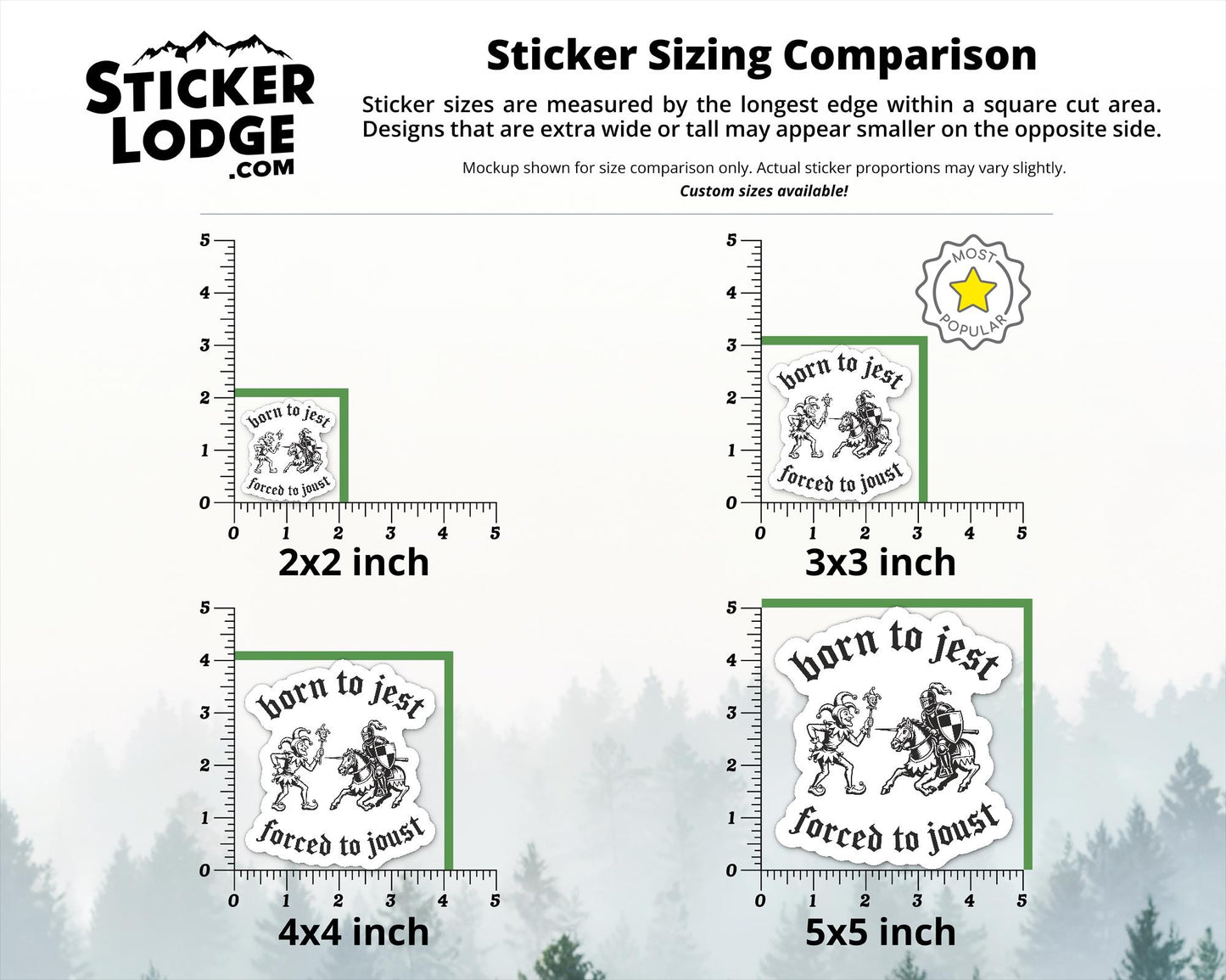 Born To Jest Forced To Joust Vinyl Sticker | Sticker Lodge