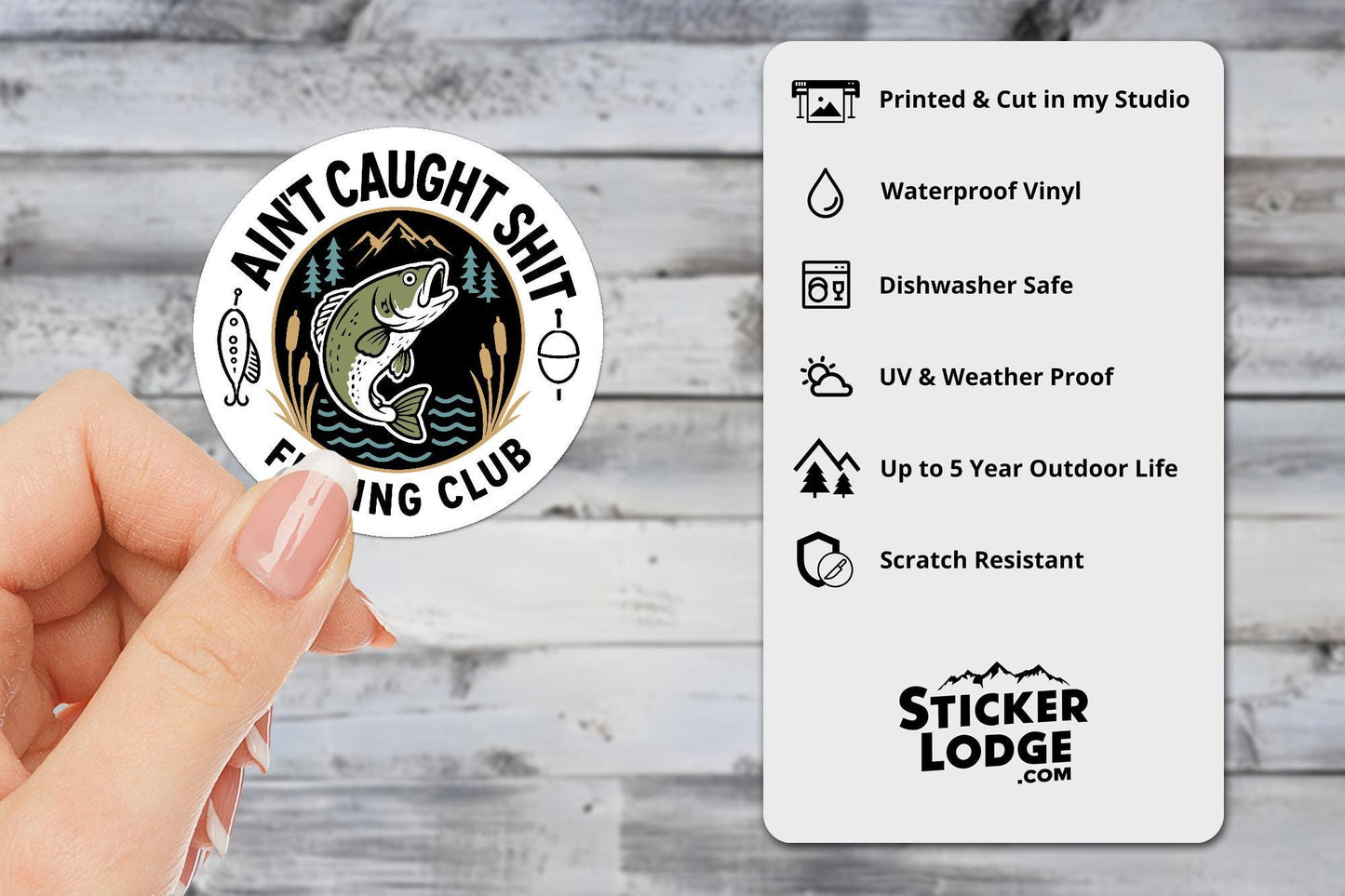Ain't Caught Shit Fishing Club Vinyl Sticker | Sticker Lodge