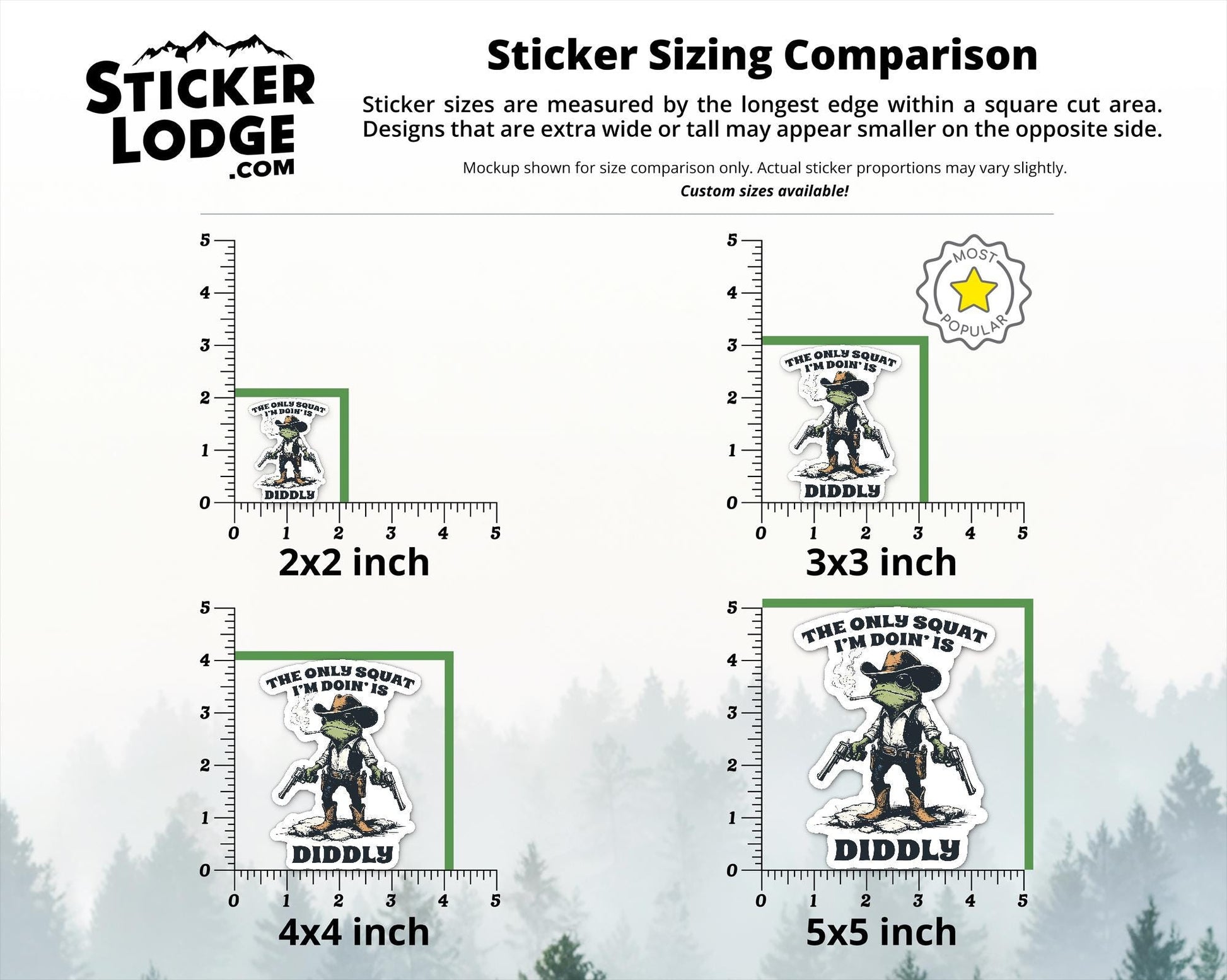 The Only Squat I'm Doing Is Diddly Vinyl Sticker | Sticker Lodge