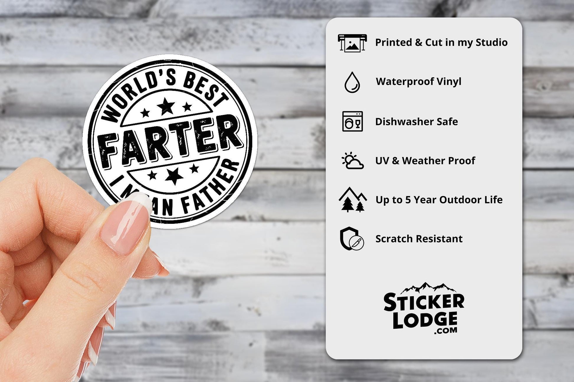 Worlds Best Farter I Mean Father Vinyl Sticker | Sticker Lodge