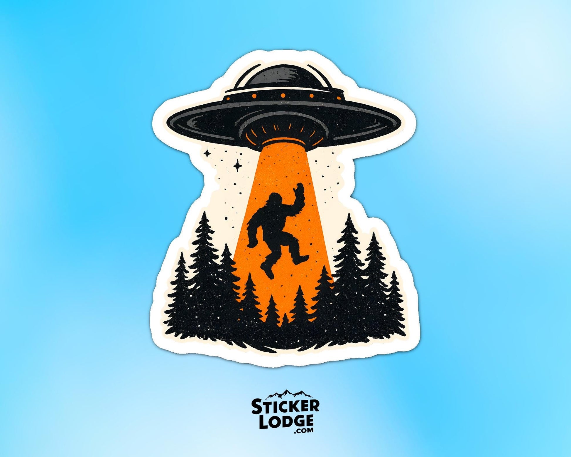 Alien UFO Bigfoot Vinyl Sticker | Sticker Lodge