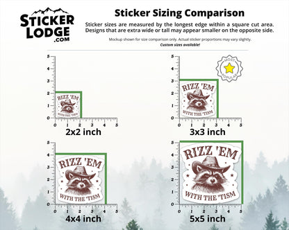 Rizz Em With The Tism Vinyl Sticker | Sticker Lodge