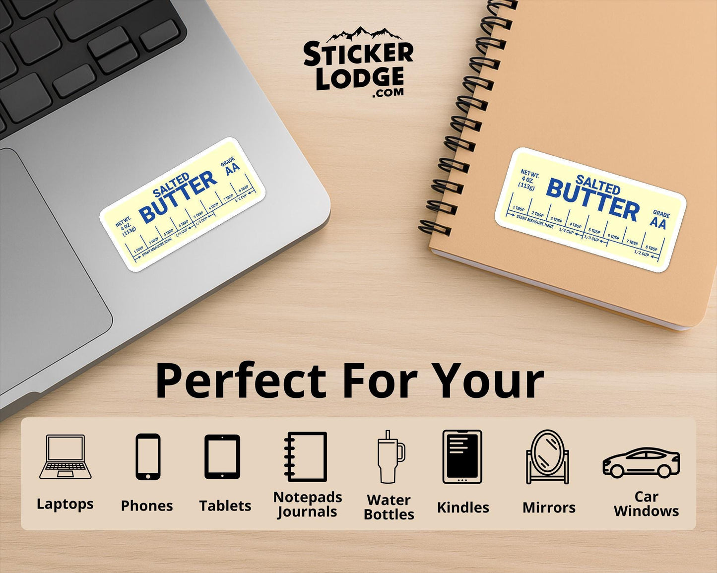 Salted Butter Vinyl Sticker | Sticker Lodge