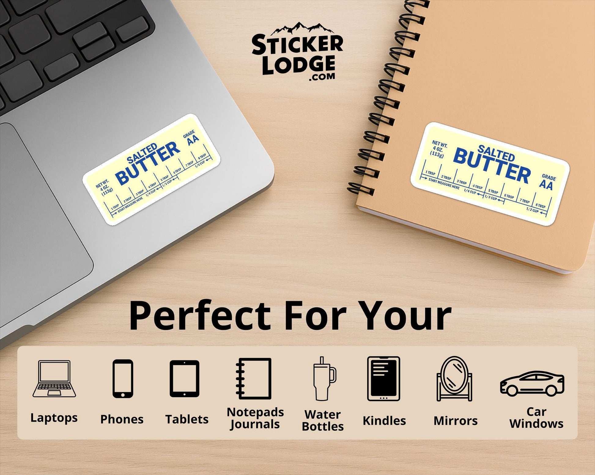 Salted Butter Vinyl Sticker | Sticker Lodge