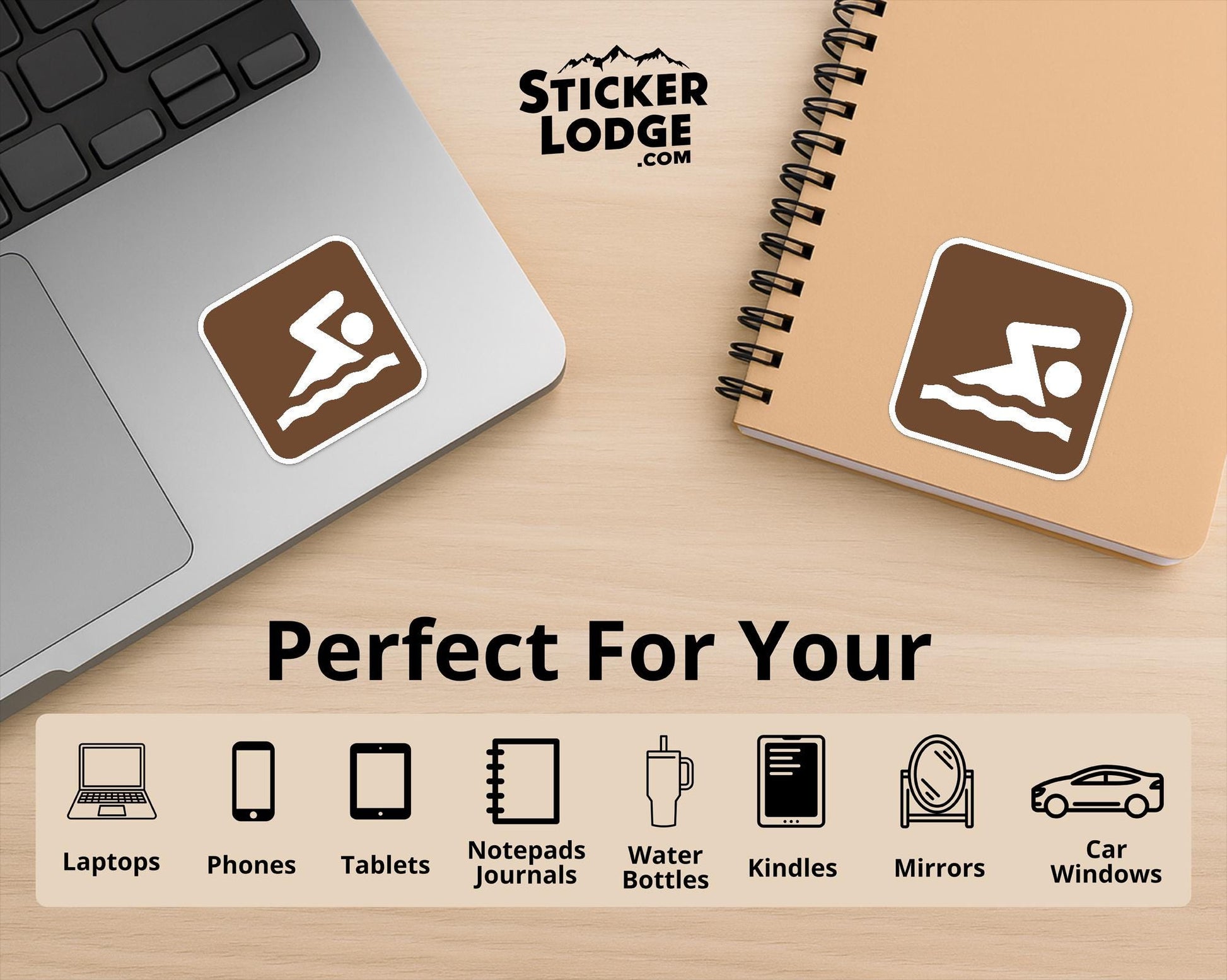 Swimming National Park Symbol Vinyl Sticker | Sticker Lodge