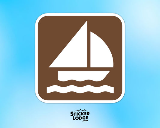 Sailing National Park Symbol Vinyl Sticker | Sticker Lodge