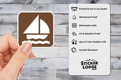 Sailing National Park Symbol Vinyl Sticker | Sticker Lodge