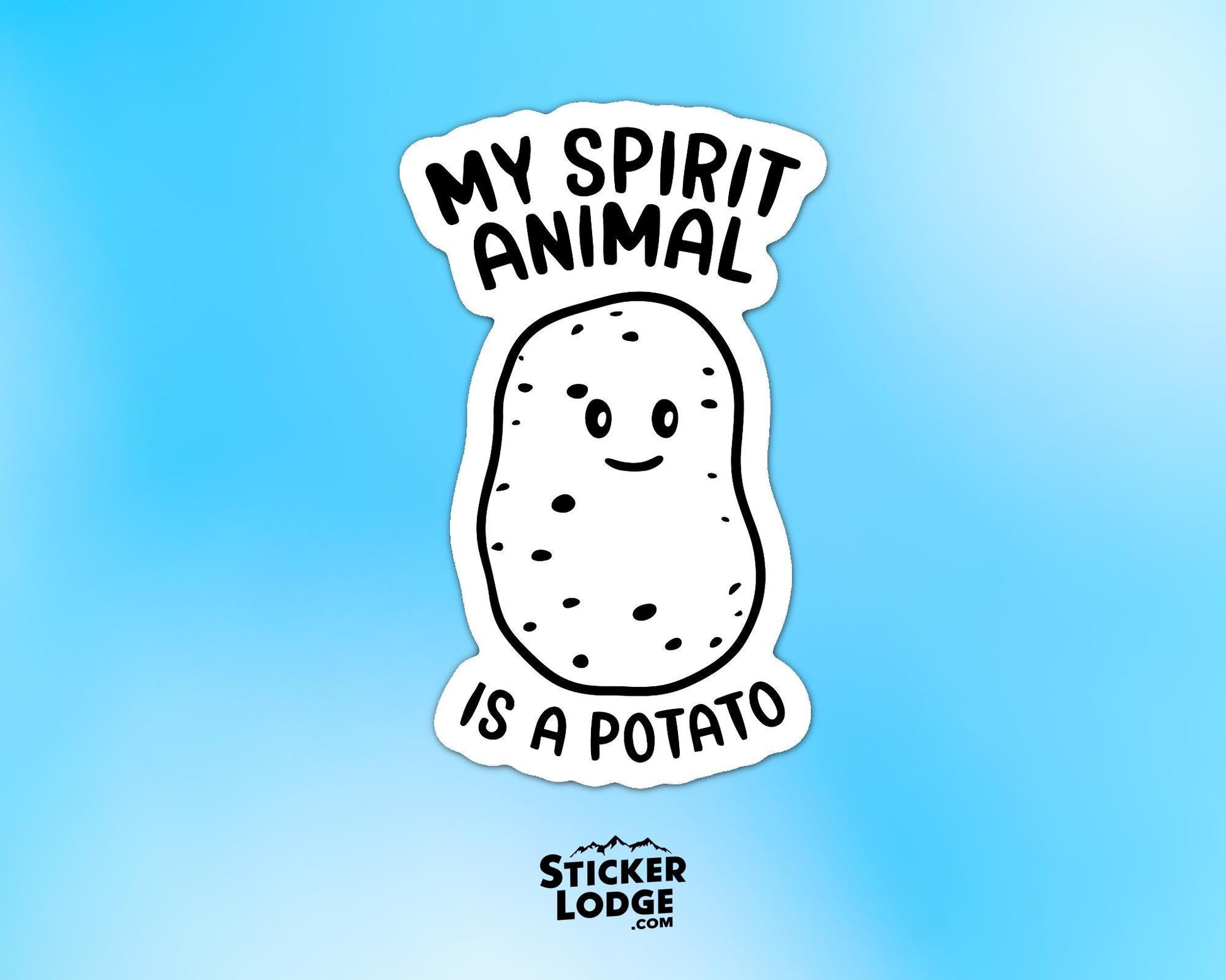 My Spirit Animal Is A Potato Vinyl Sticker | Sticker Lodge