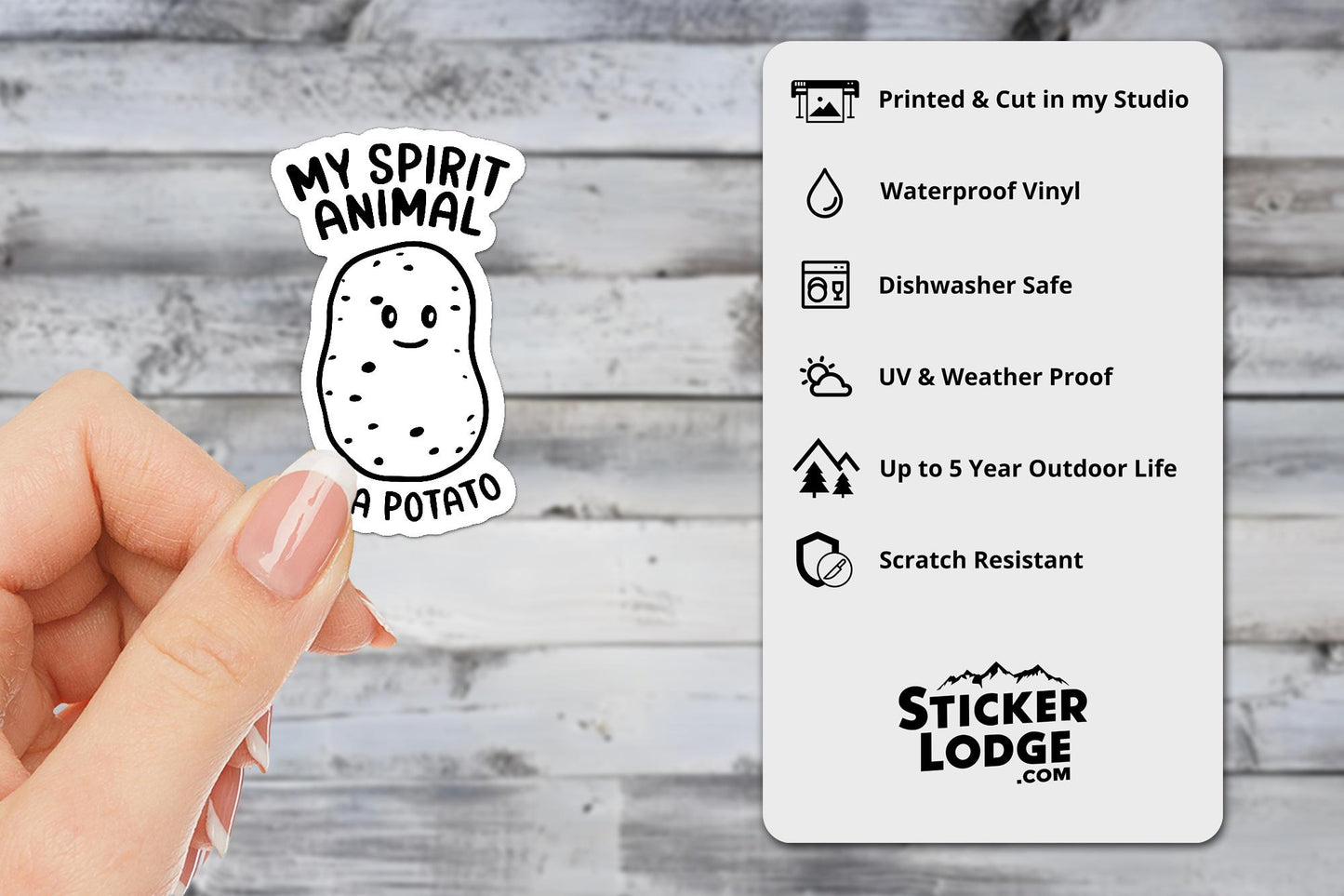 My Spirit Animal Is A Potato Vinyl Sticker | Sticker Lodge