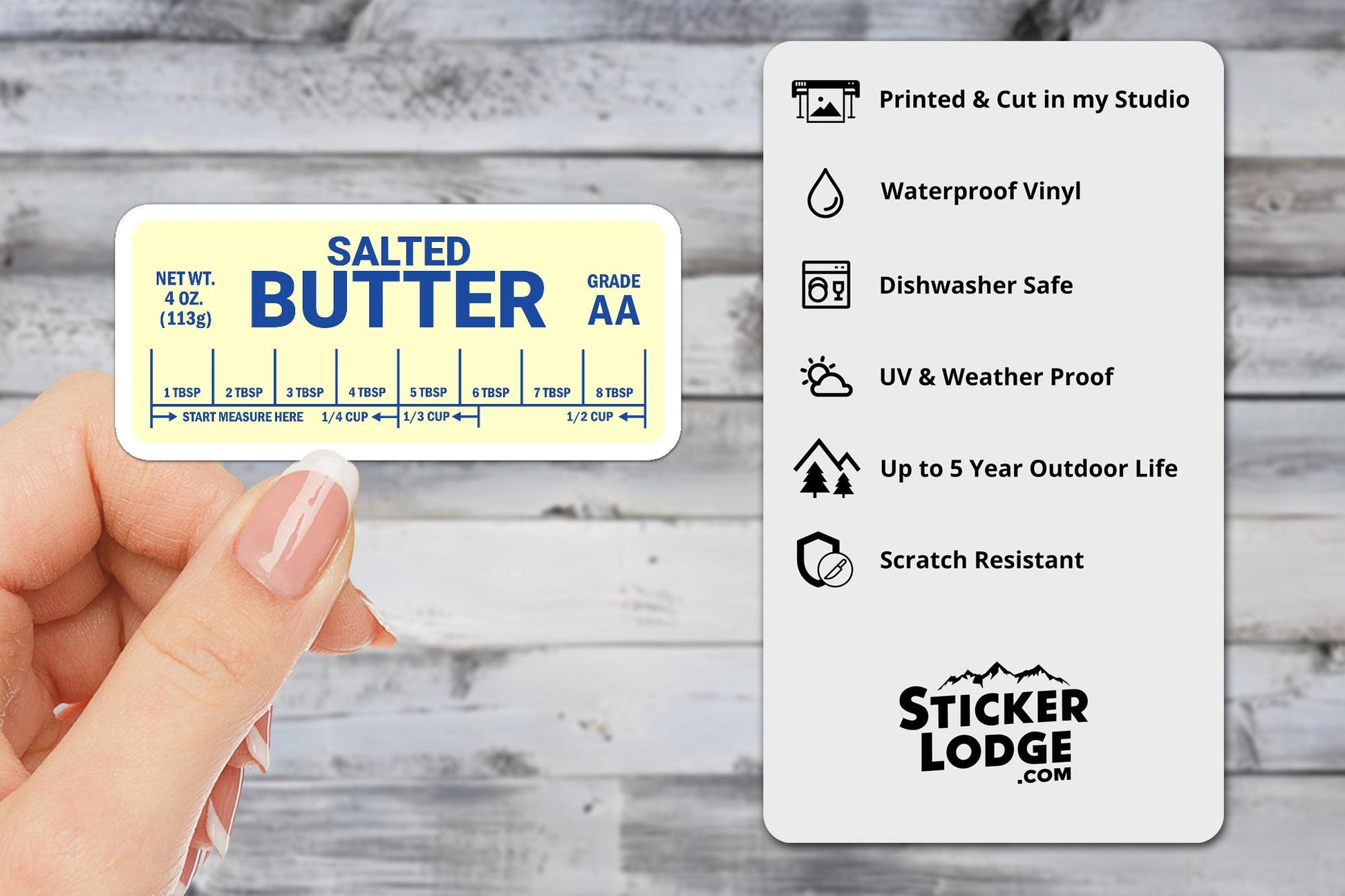 Salted Butter Vinyl Sticker | Sticker Lodge