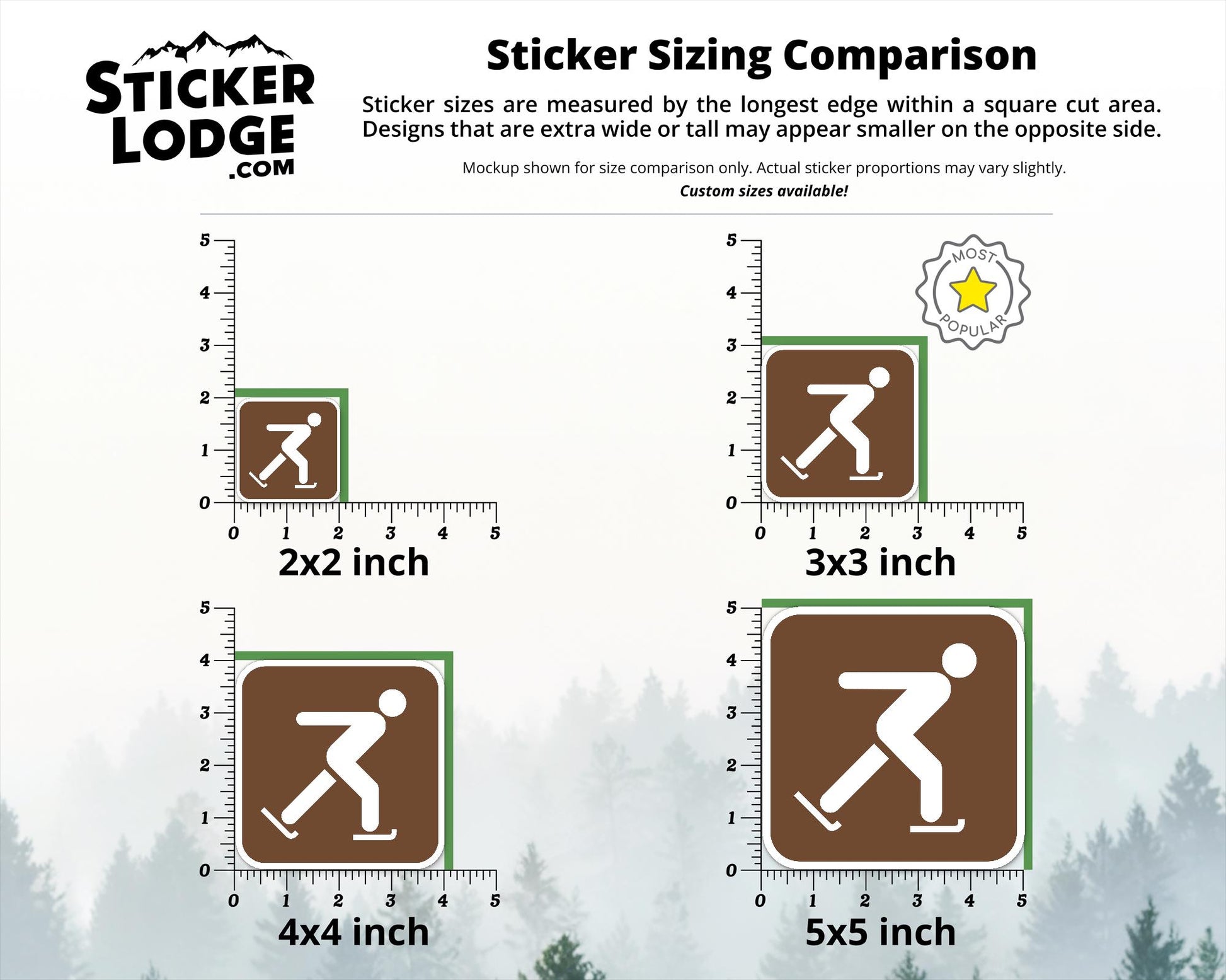 Ice Skating National Park Symbol Vinyl Sticker | Sticker Lodge