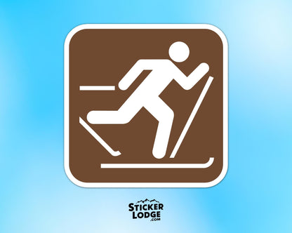 Cross Country Skiing National Park Symbol Vinyl Sticker | Sticker Lodge