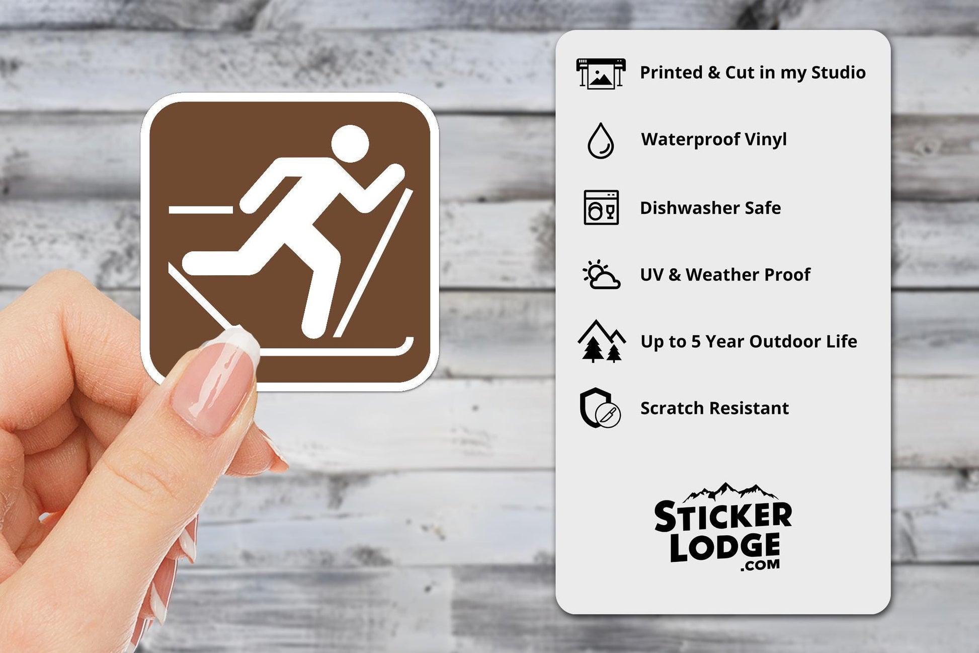 Cross Country Skiing National Park Symbol Vinyl Sticker | Sticker Lodge