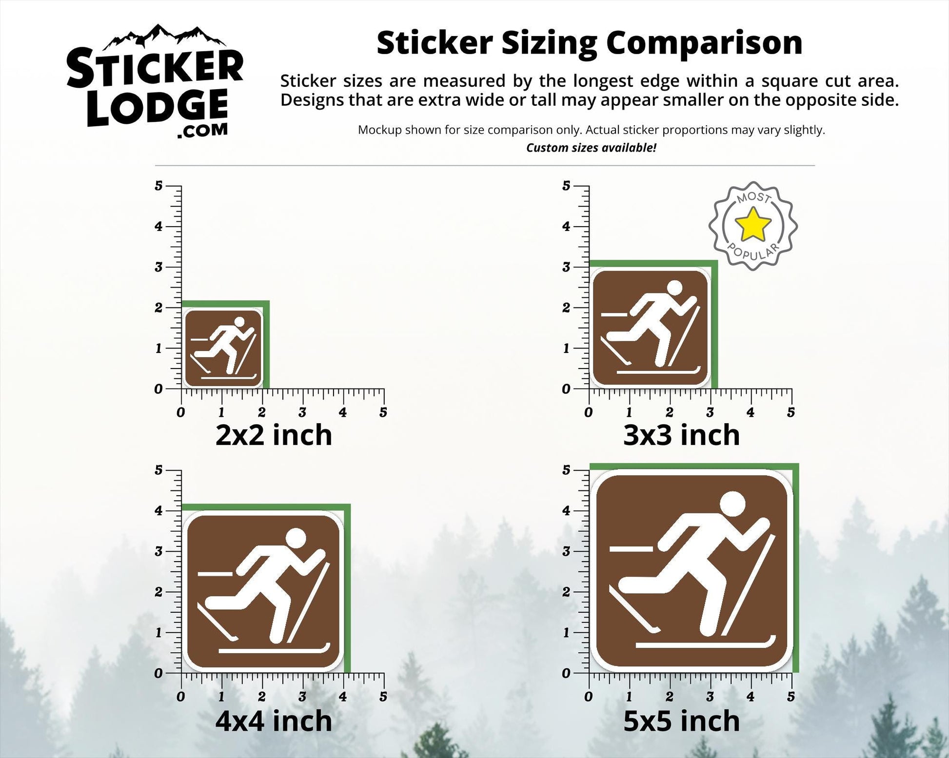 Cross Country Skiing National Park Symbol Vinyl Sticker | Sticker Lodge