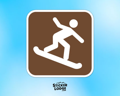 Snowboarding National Park Symbol Vinyl Sticker | Sticker Lodge