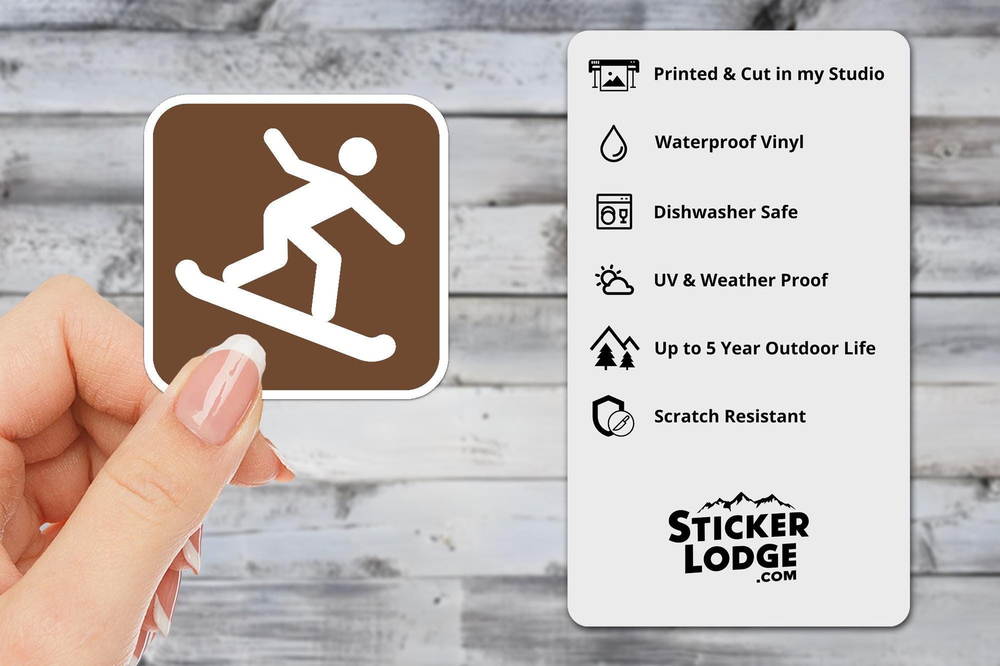 Snowboarding National Park Symbol Vinyl Sticker | Sticker Lodge