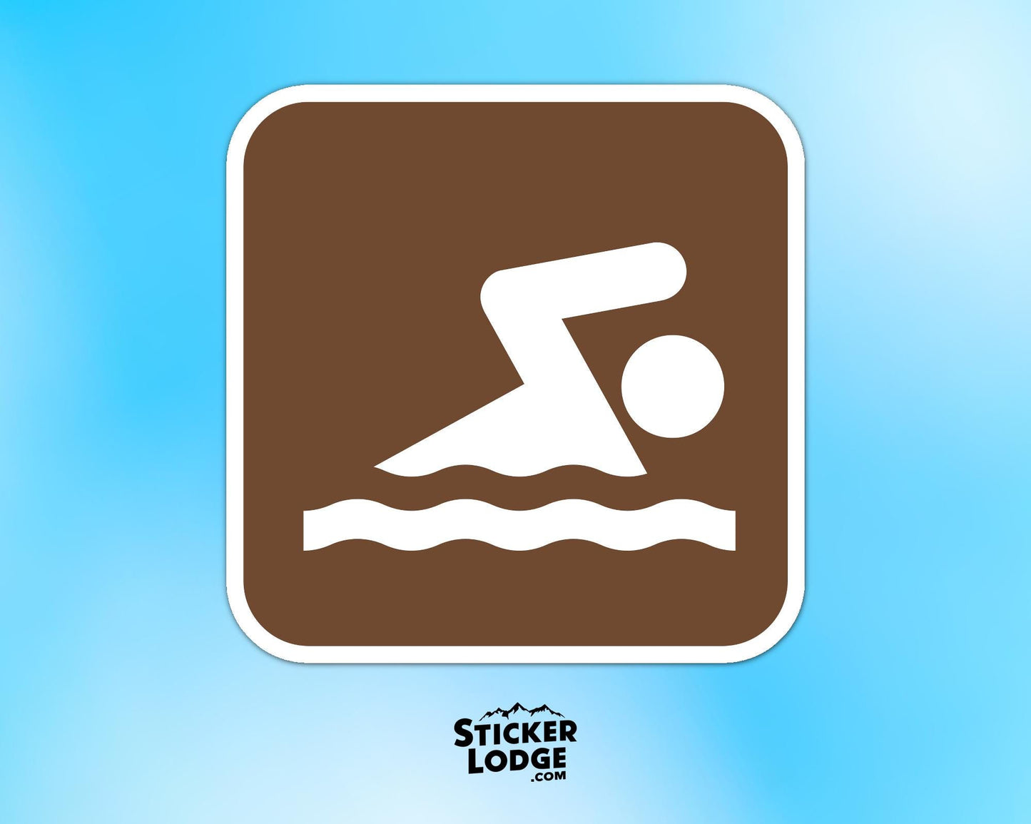 Swimming National Park Symbol Vinyl Sticker | Sticker Lodge