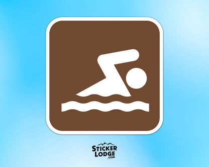 Swimming National Park Symbol Vinyl Sticker | Sticker Lodge