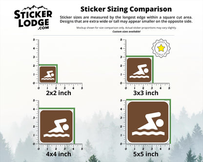 Swimming National Park Symbol Vinyl Sticker | Sticker Lodge