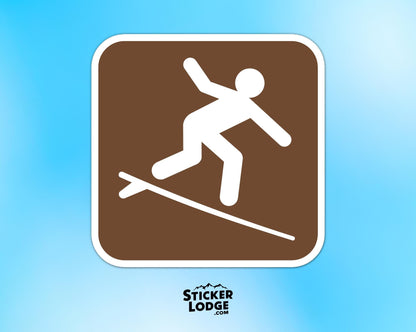 Surfing National Park Symbol Vinyl Sticker | Sticker Lodge