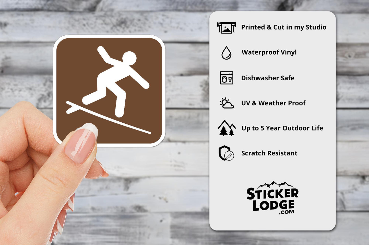 Surfing National Park Symbol Vinyl Sticker | Sticker Lodge