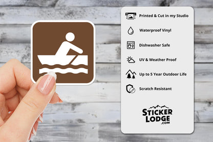 Rowboating National Park Symbol Vinyl Sticker | Sticker Lodge