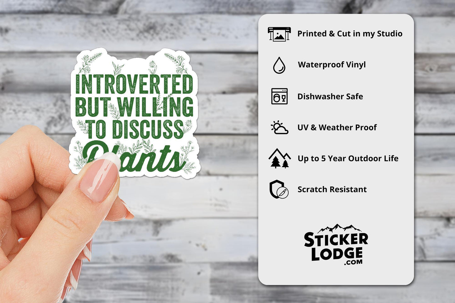 Introverted But Willing To Discuss Plants Vinyl Sticker | Sticker Lodge