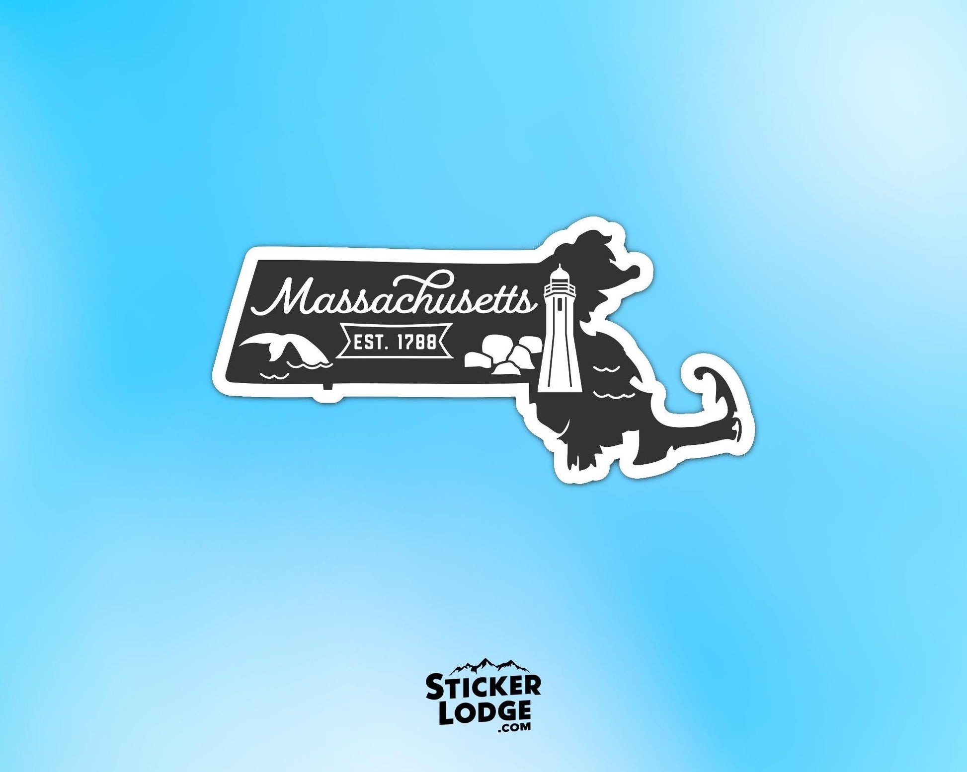Vintage Massachusetts State Vinyl Sticker | Sticker Lodge
