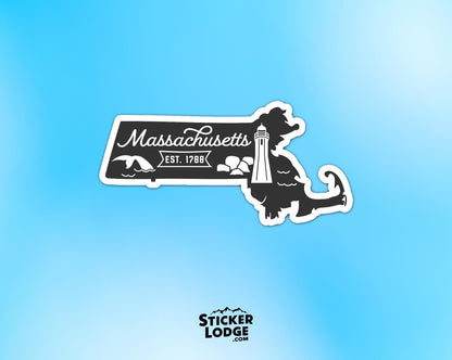 Vintage Massachusetts State Vinyl Sticker | Sticker Lodge