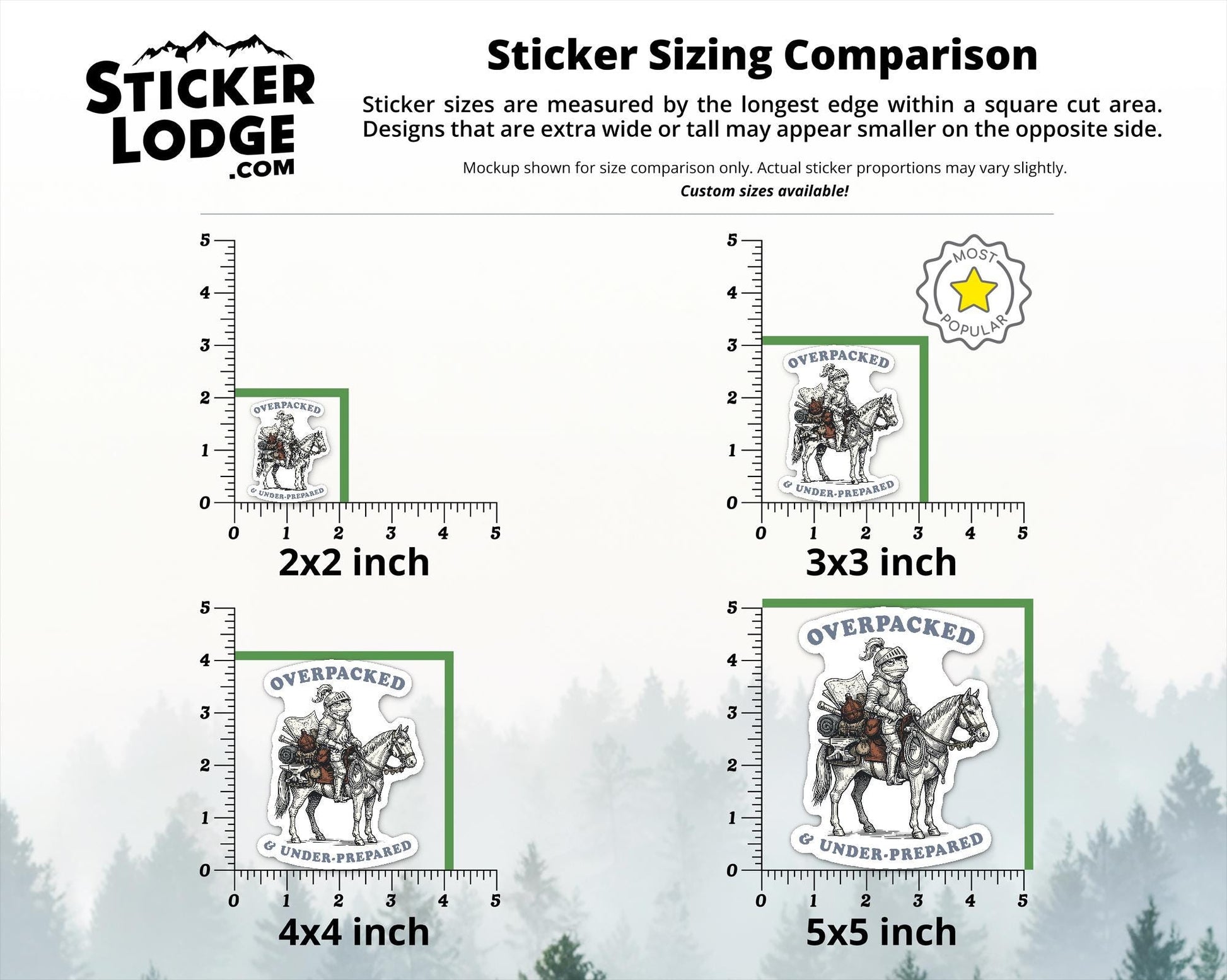 Overpacked And Under Prepared Vinyl Sticker | Sticker Lodge