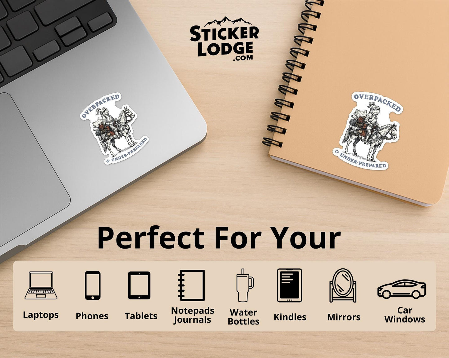 Overpacked And Under Prepared Vinyl Sticker | Sticker Lodge