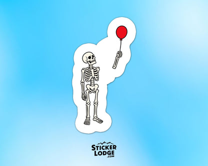 Skeleton Lost Balloon Vinyl Sticker | Sticker Lodge