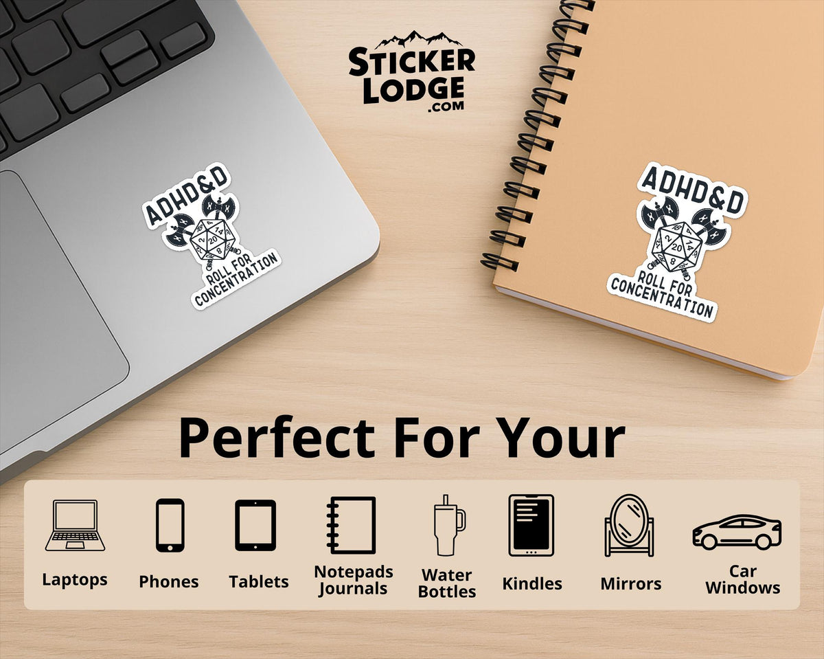 ADHD&D Roll For Concentration Vinyl Sticker | Sticker Lodge