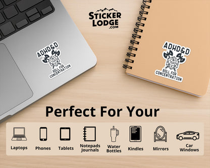 ADHD&D Roll For Concentration Vinyl Sticker | Sticker Lodge