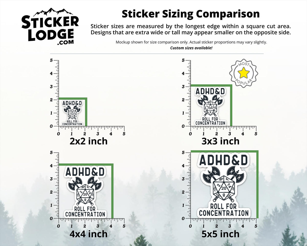 ADHD&D Roll For Concentration Vinyl Sticker | Sticker Lodge
