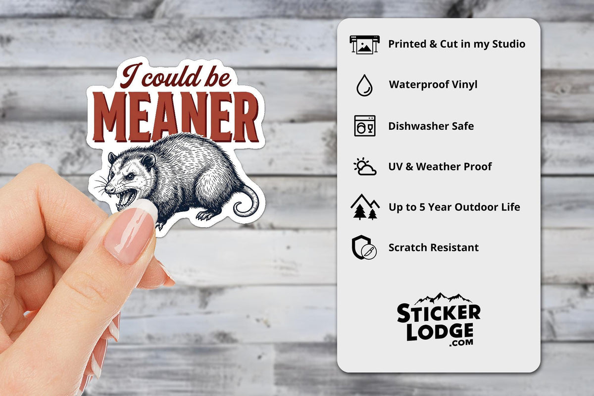 I Could Be Meaner Vinyl Sticker | Sticker Lodge