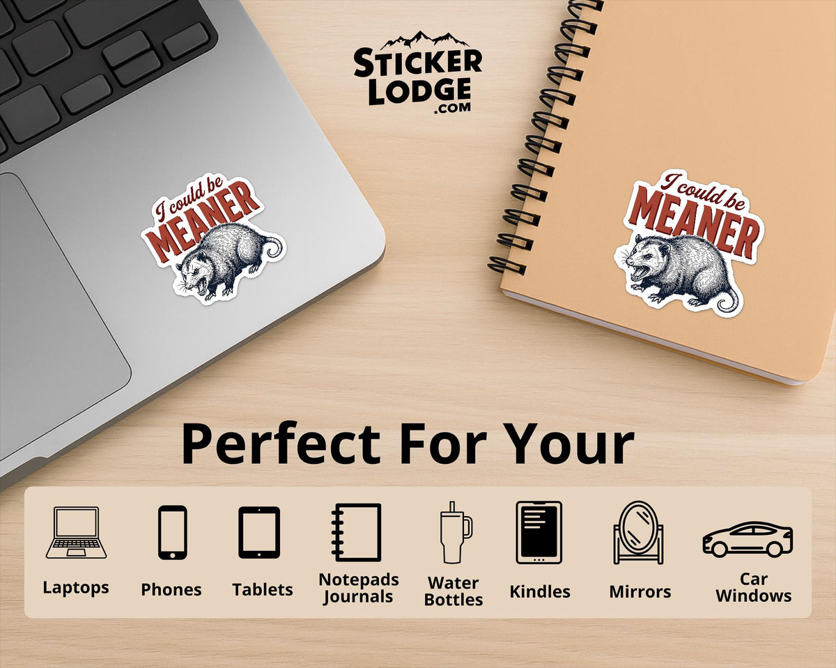 I Could Be Meaner Vinyl Sticker | Sticker Lodge