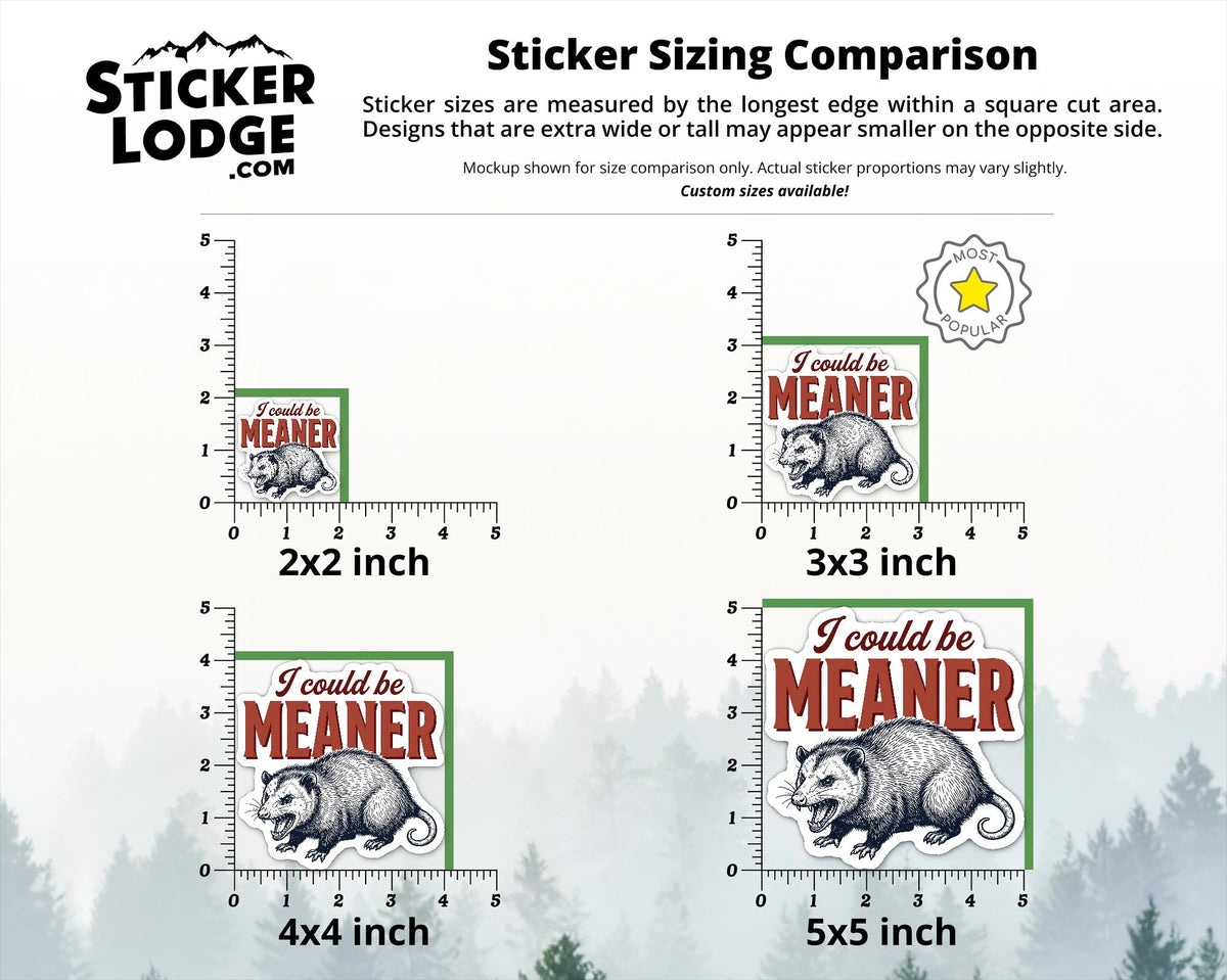 I Could Be Meaner Vinyl Sticker | Sticker Lodge